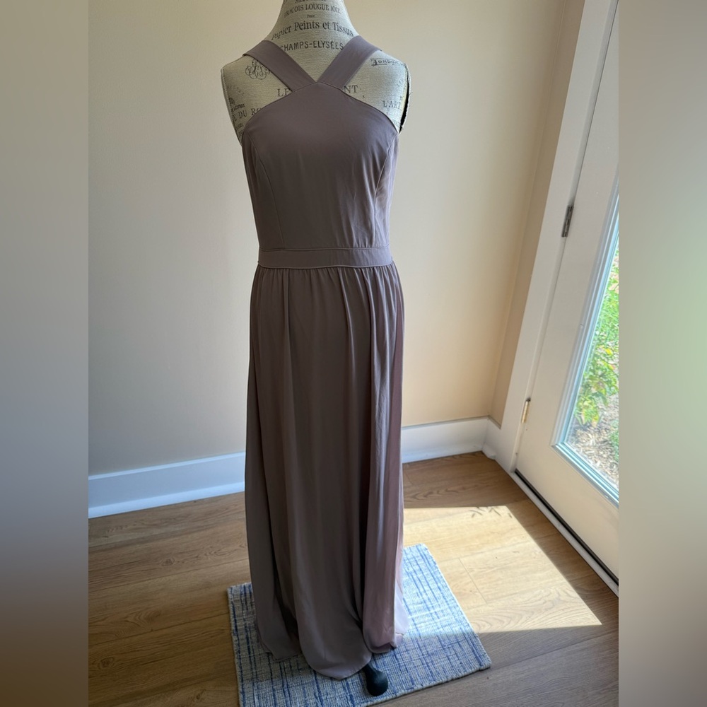 Lulu's Mocha Halter Maxi Dress